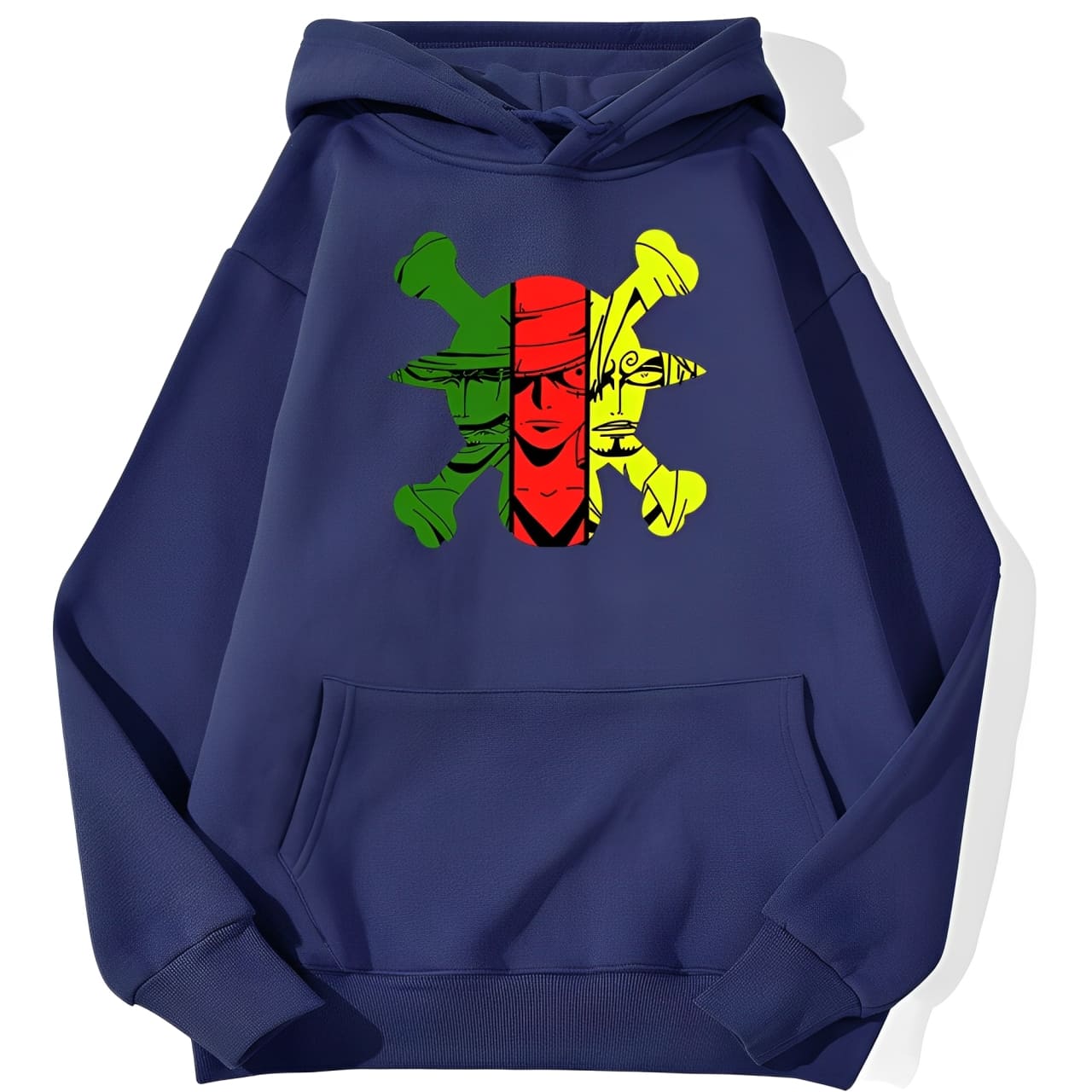 sweatshirt hoodie one piece monster trio bleu marine