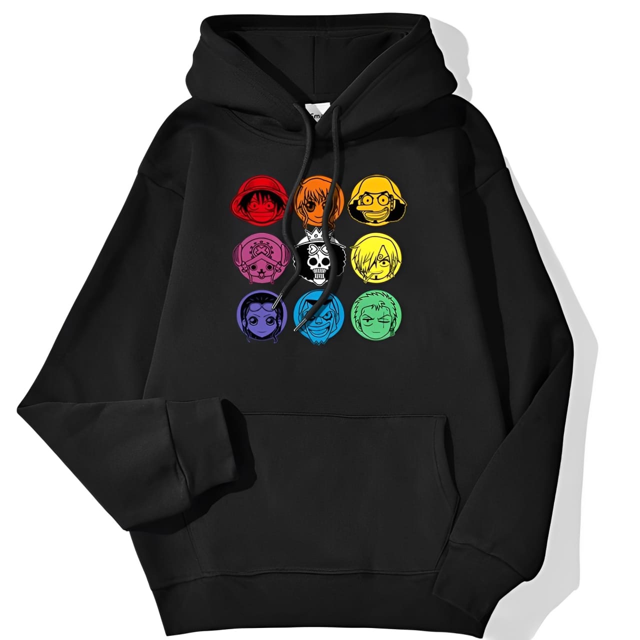 sweatshirt hoodie one piece mugiwara noir