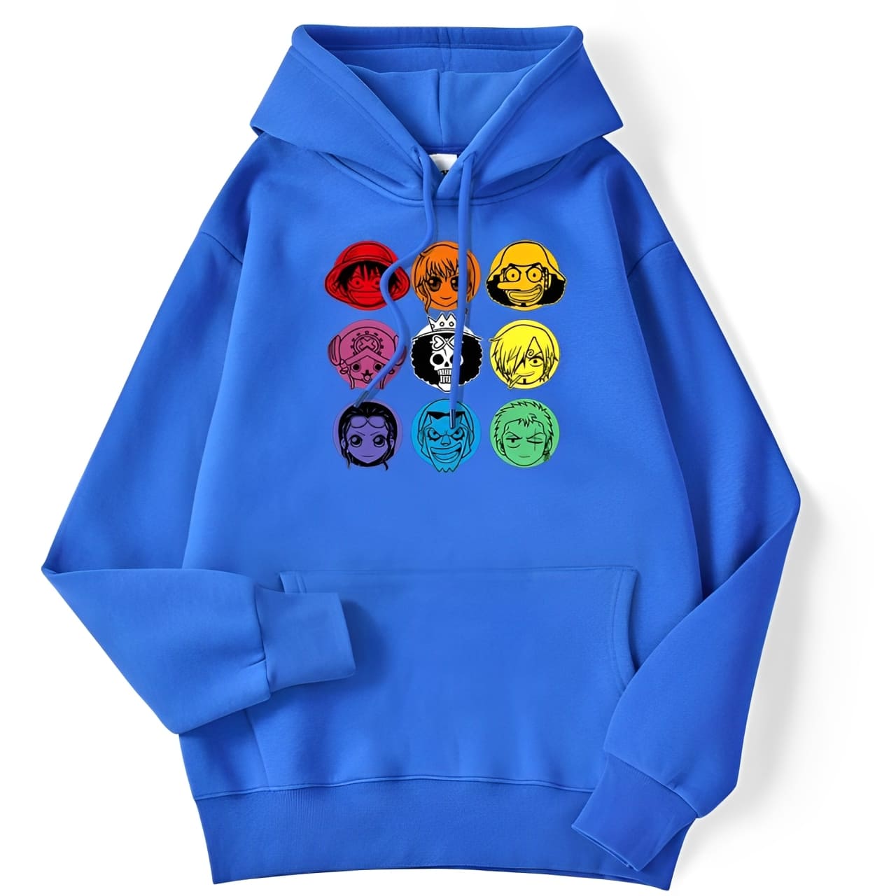 sweatshirt hoodie one piece mugiwara bleu