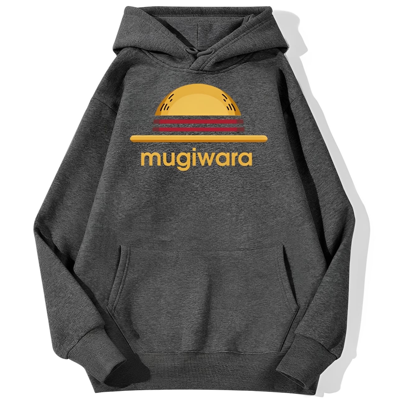 sweatshirt hoodie one piece mugiwara strawhat gris fonce
