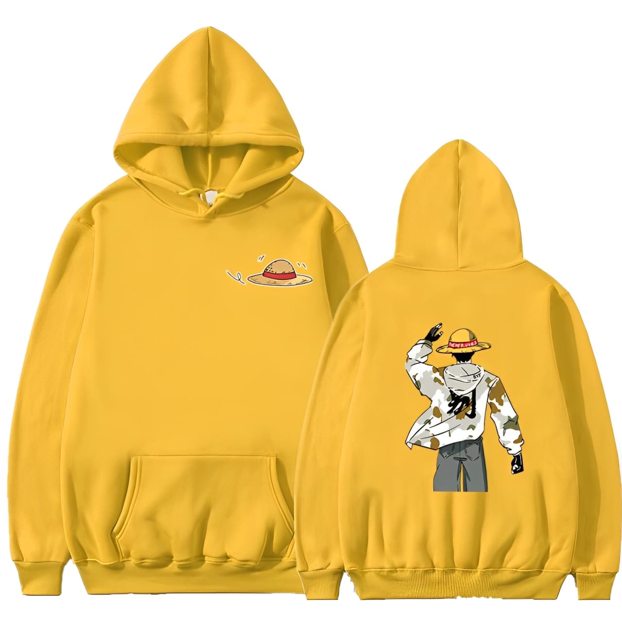 sweatshirt one piece neverules luffy yellow