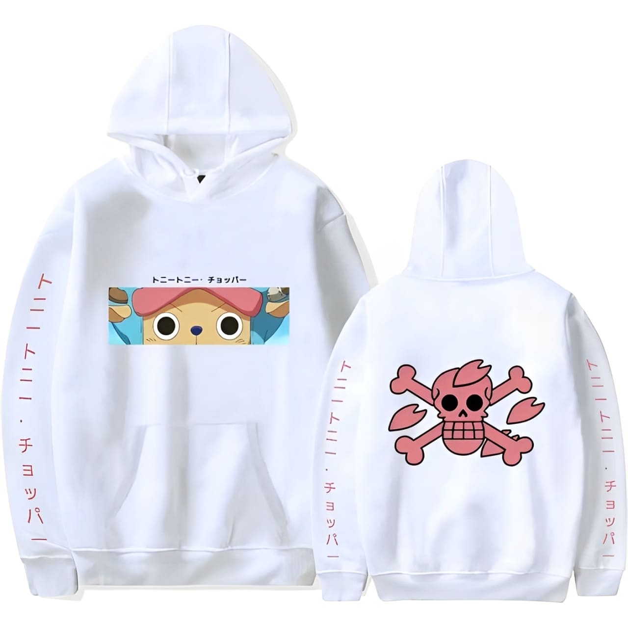 sweatshirt one piece pirate chopper blanc