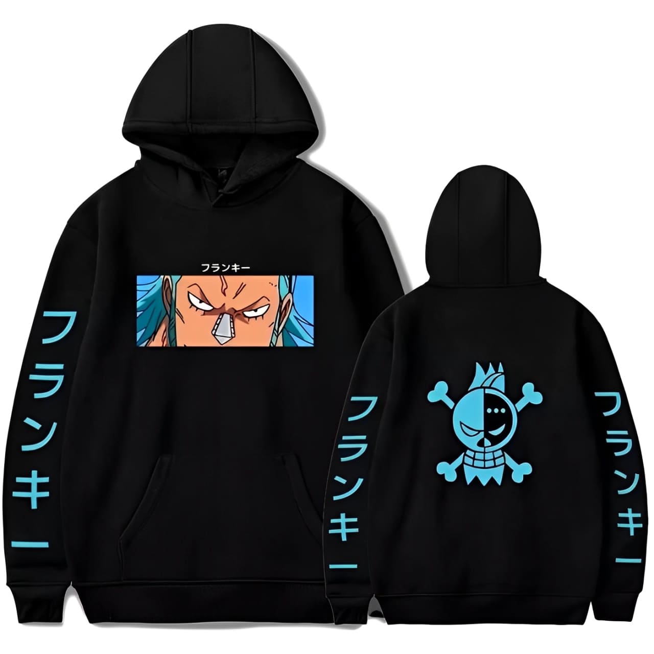 sweatshirt one piece pirate franky noir