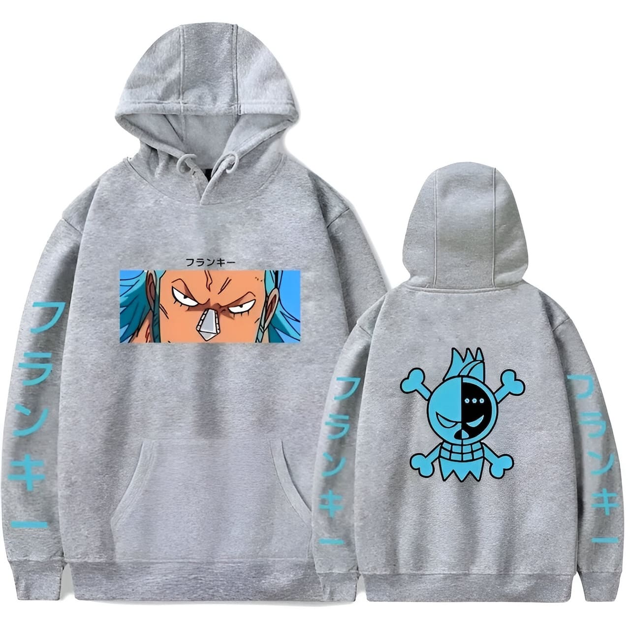 sweatshirt one piece pirate franky gris