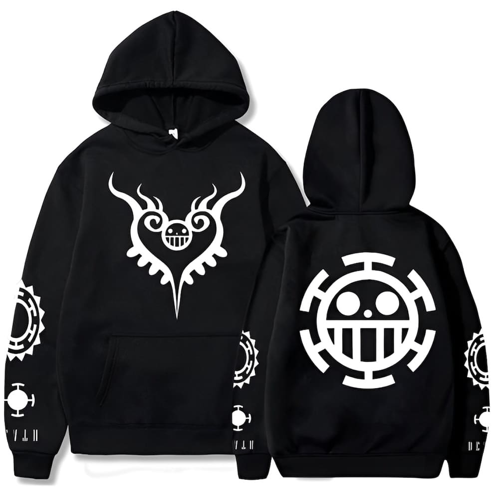sweatshirt one piece pirate trafalagar law black