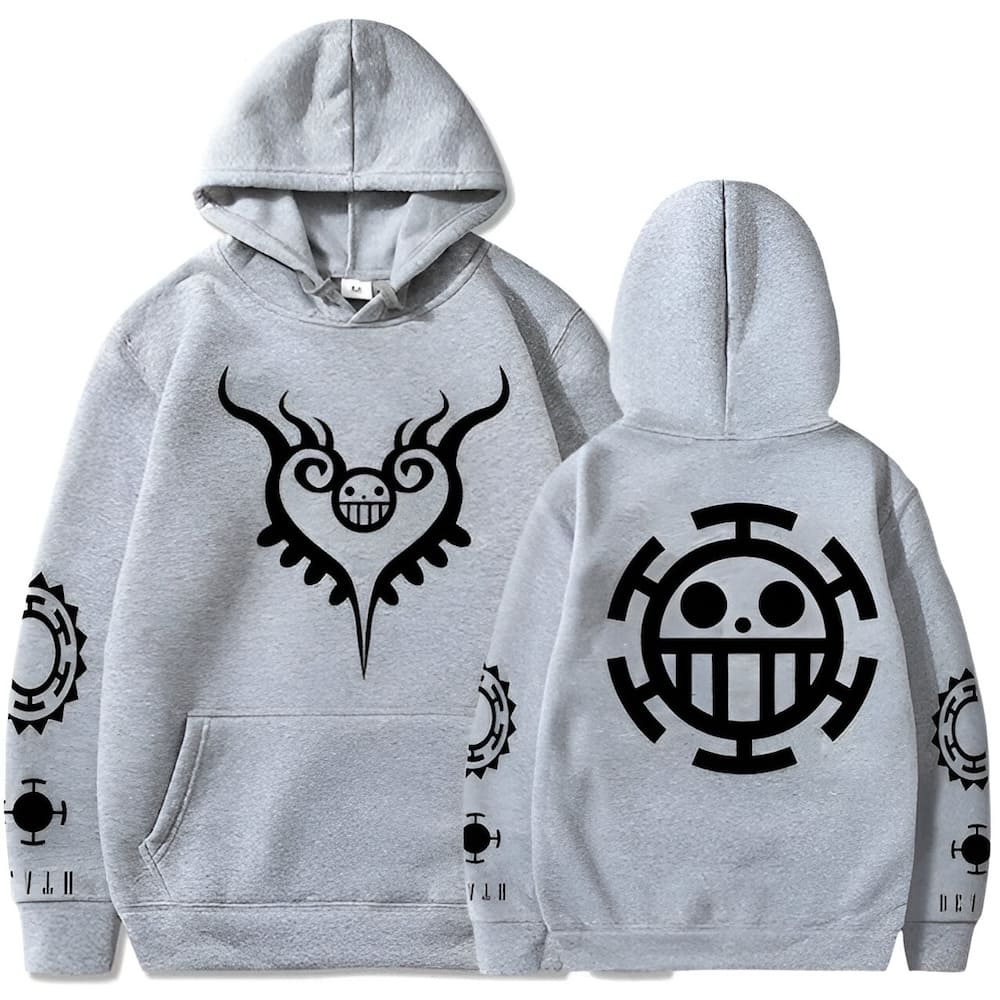 sweatshirt one piece pirate trafalagar law grey