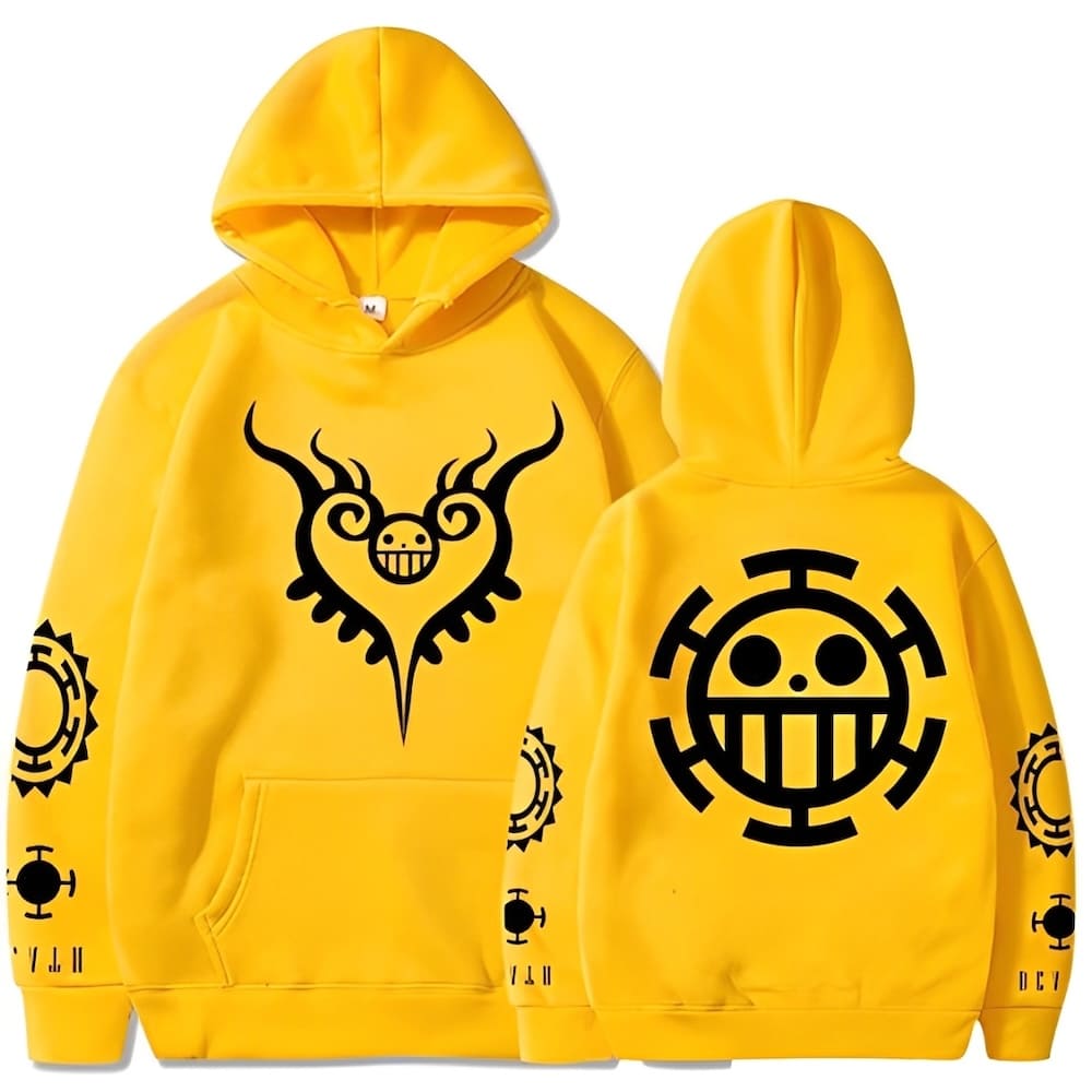 sweatshirt one piece pirate trafalagar law yellow