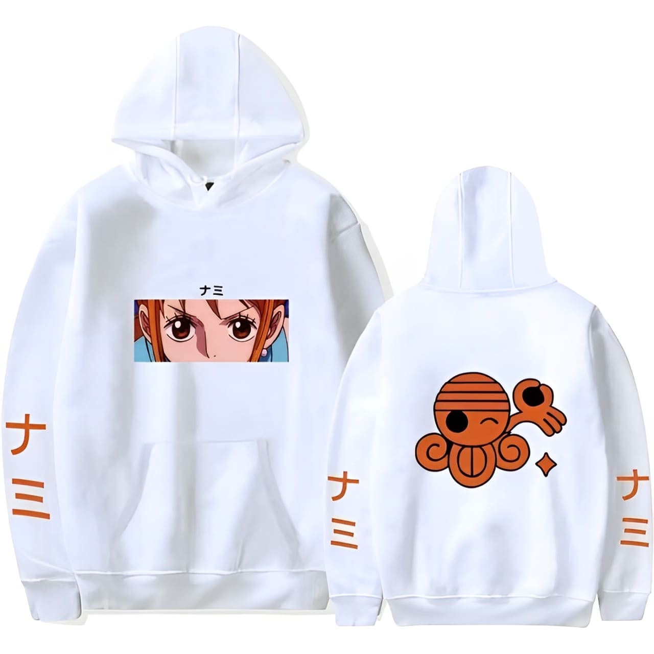 sweatshirt one piece pirate nami blanc