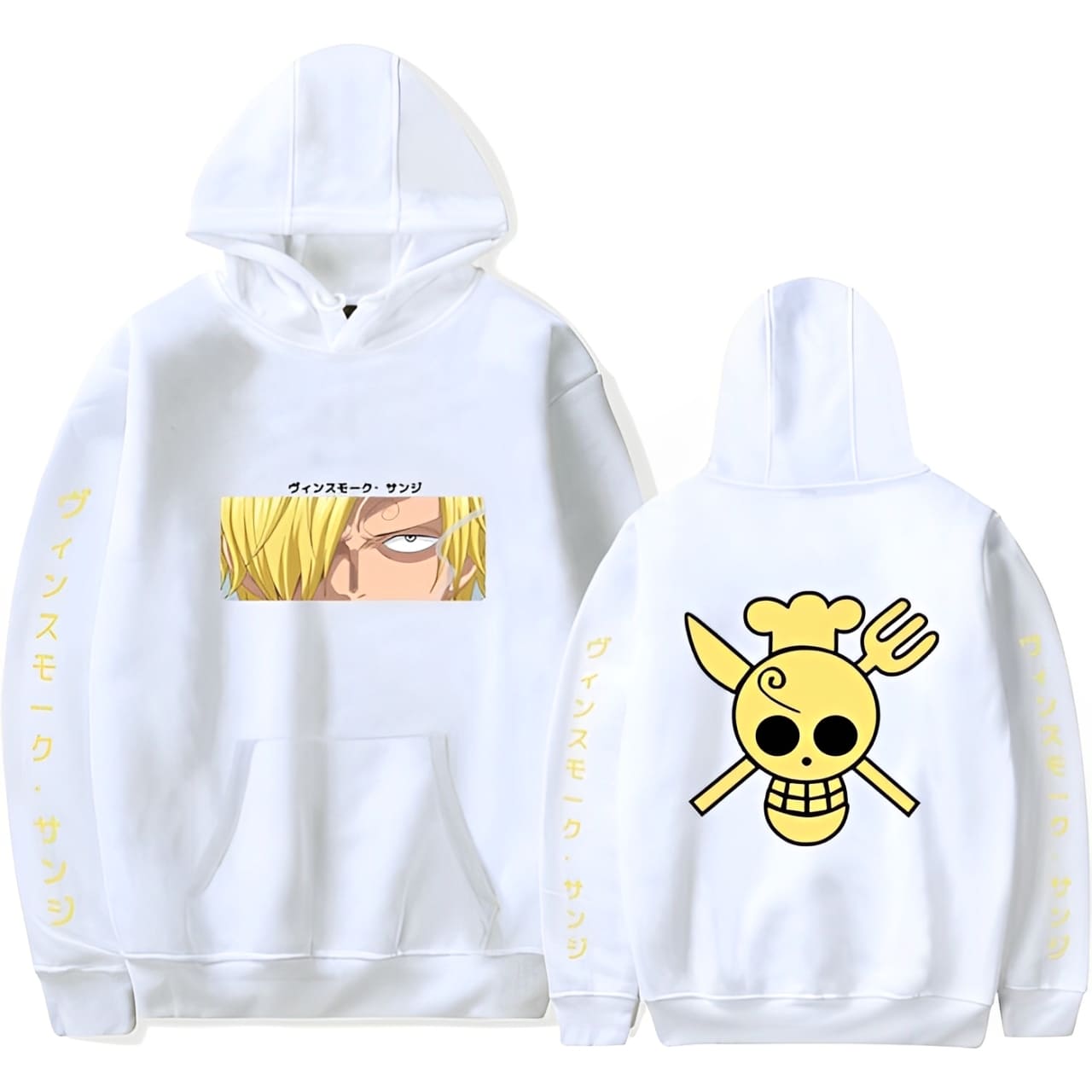 sweatshirt one piece pirate sanji blanc