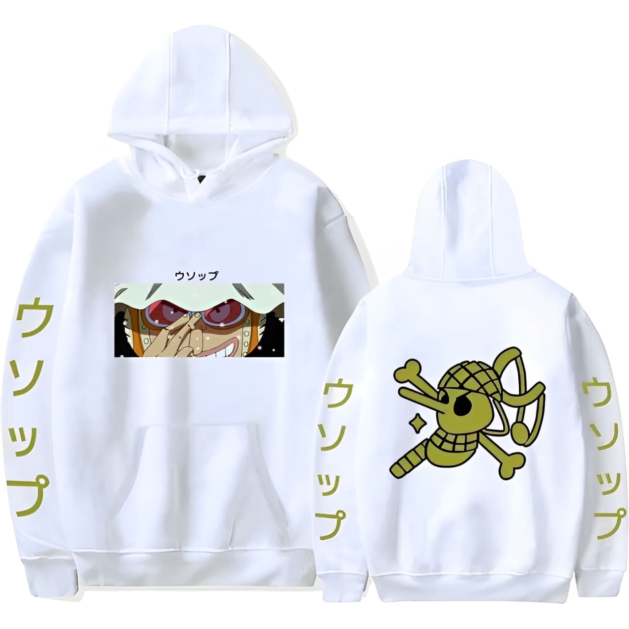 sweatshirt one piece pirate usopp blanc