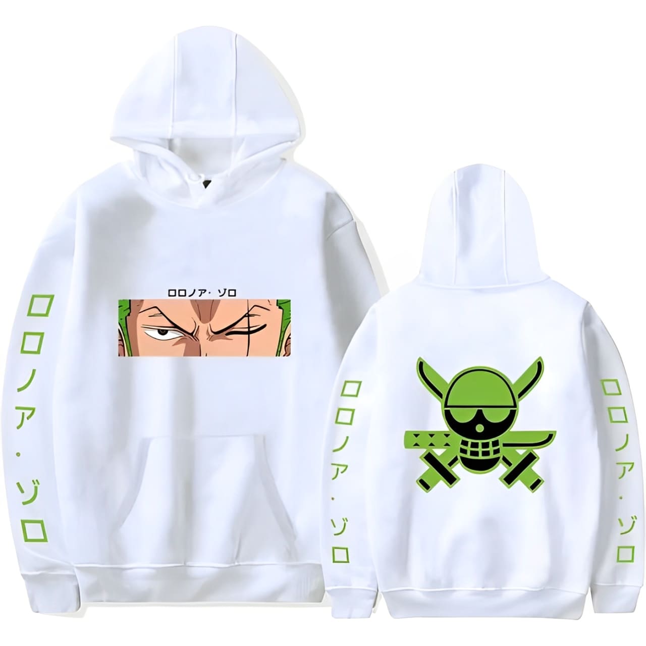 sweatshirt one piece pirate zoro blanc