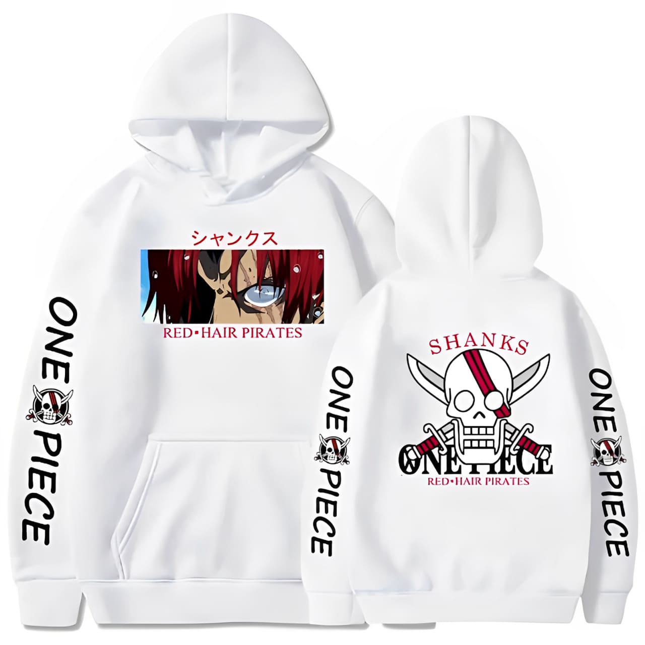 sweatshirt one piece red hair pirates white
