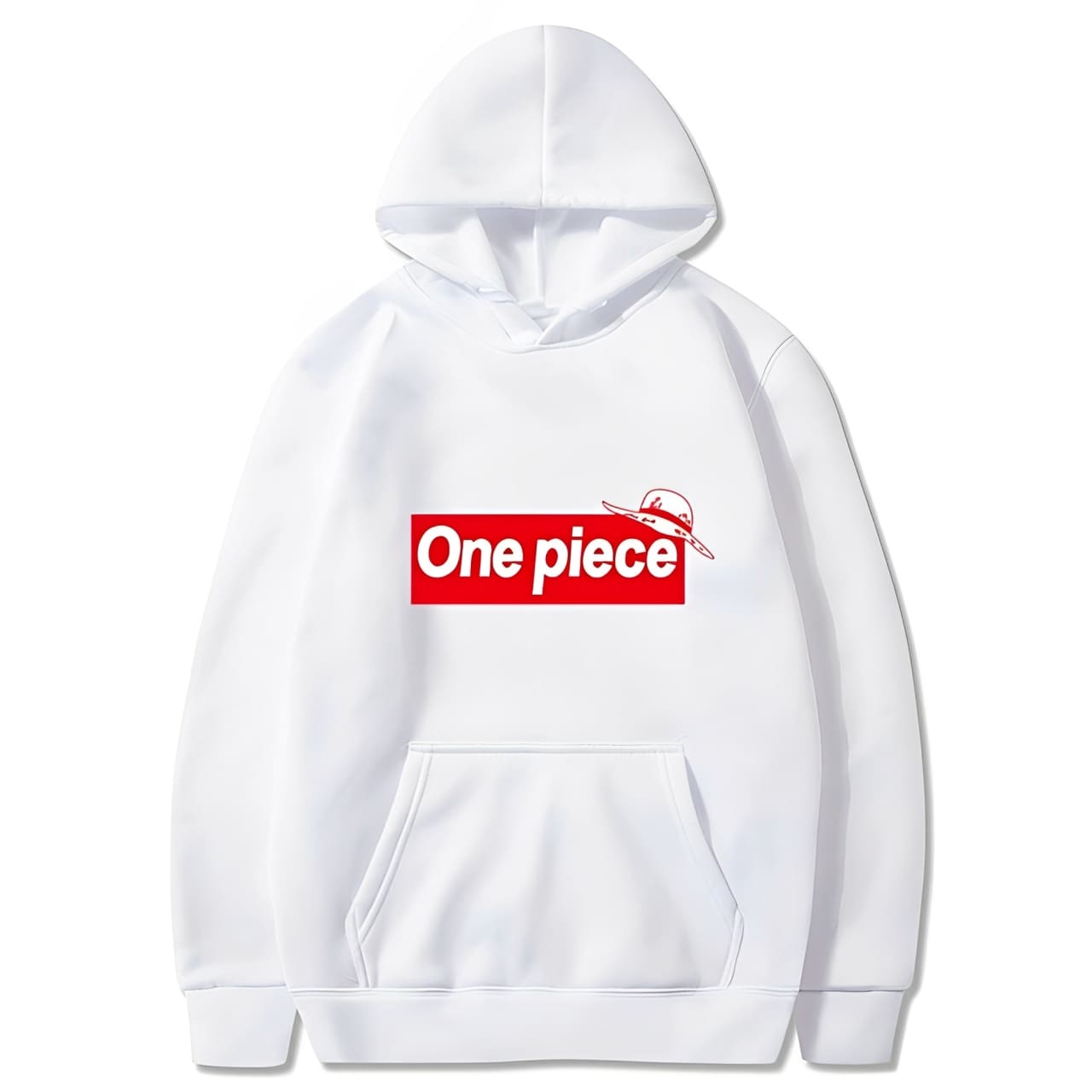 sweatshirt hoodie one piece supreme blanc