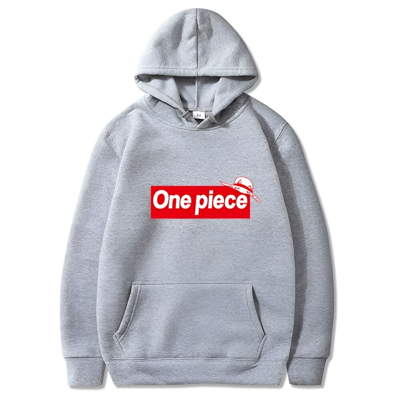 sweatshirt hoodie one piece supreme gris