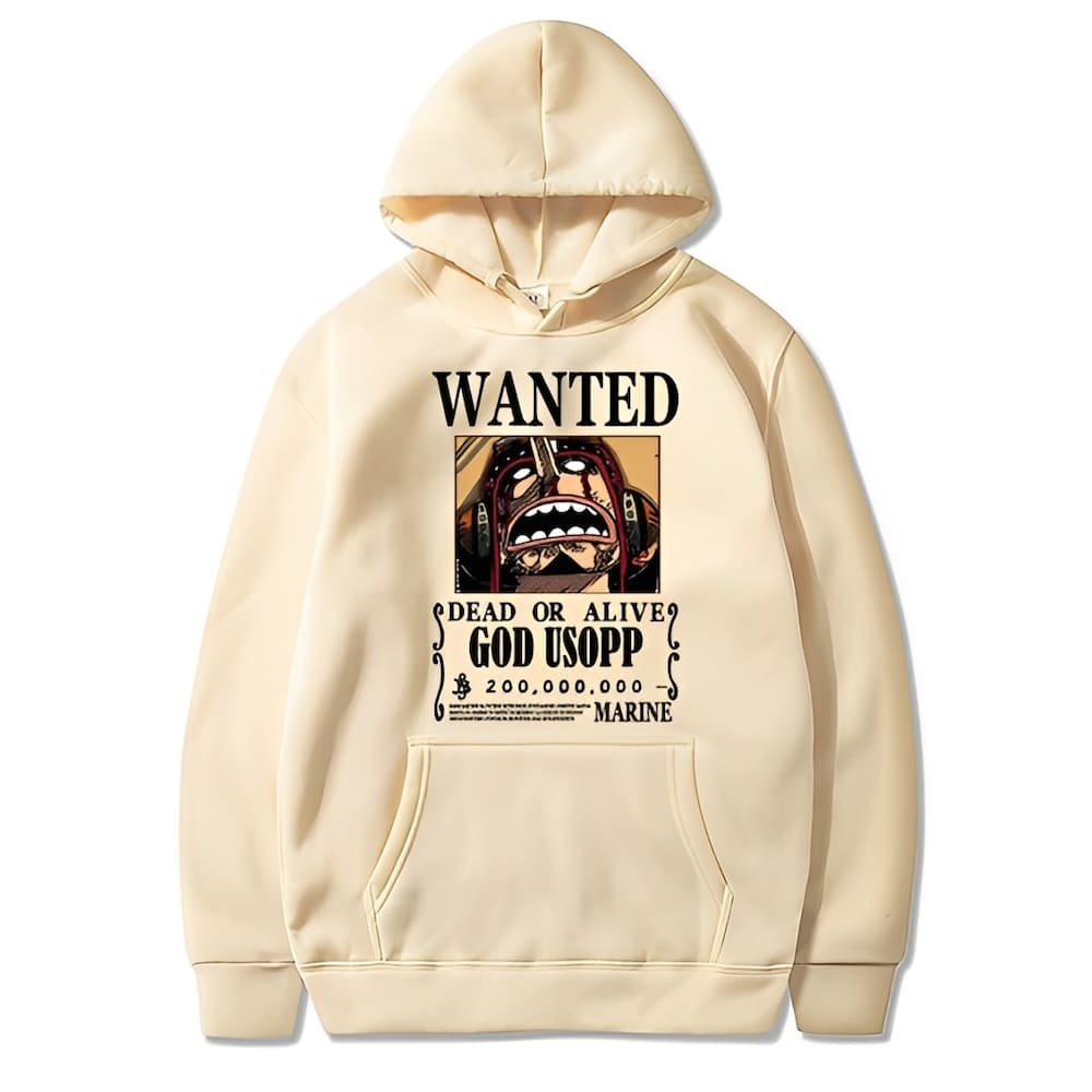 sweatshirt one piece god usopp wanted beige