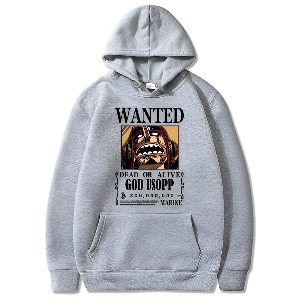 sweatshirt one piece god usopp wanted grey