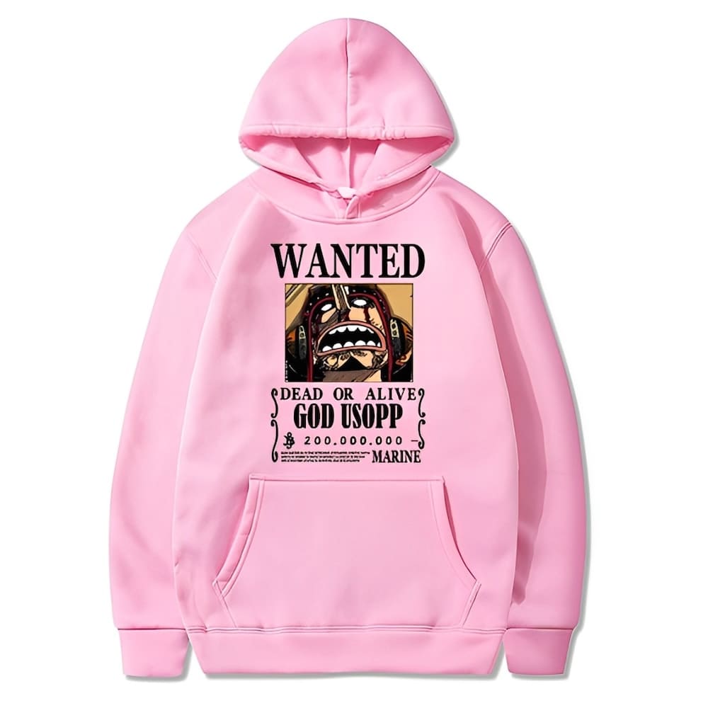 sweatshirt one piece god usopp wanted pink