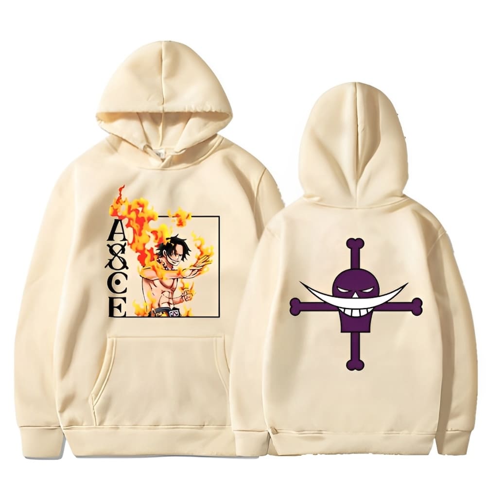 sweatshirt one piece white bear pirates ace beige