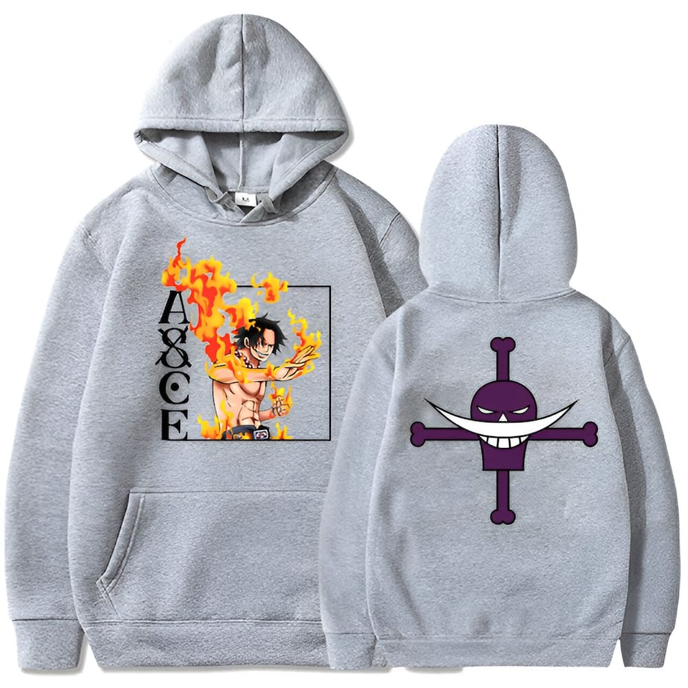 sweatshirt one piece white bear pirates ace grey