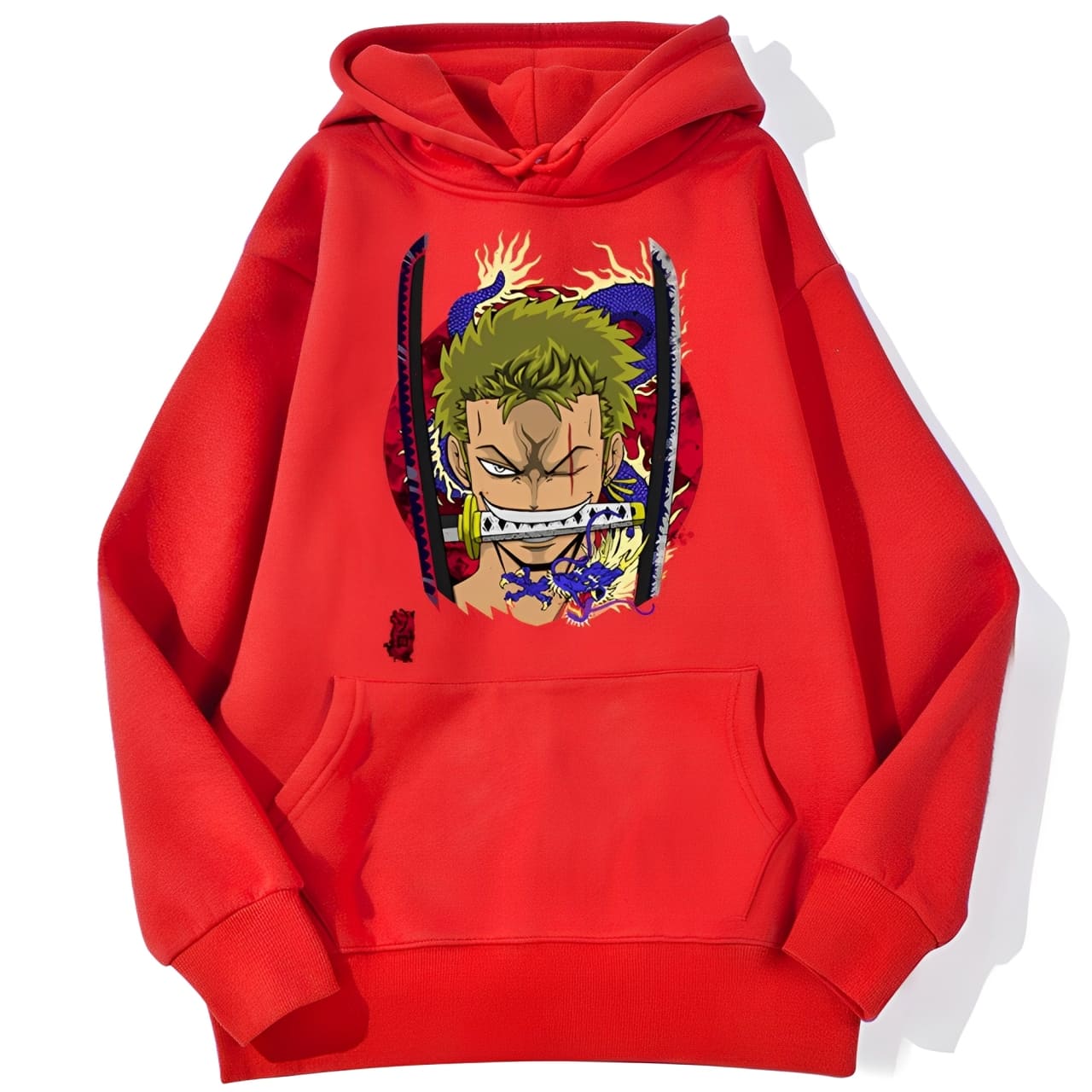 sweatshirt hoodie one piece roronoa zoro rouge
