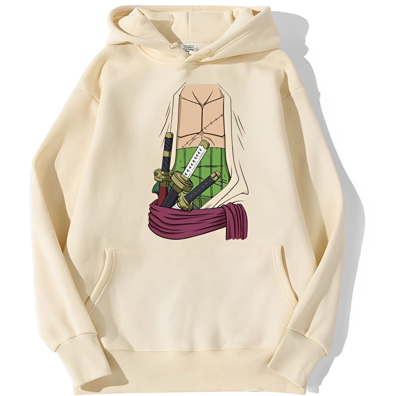 sweatshirt hoodie one piece zoro chest beige