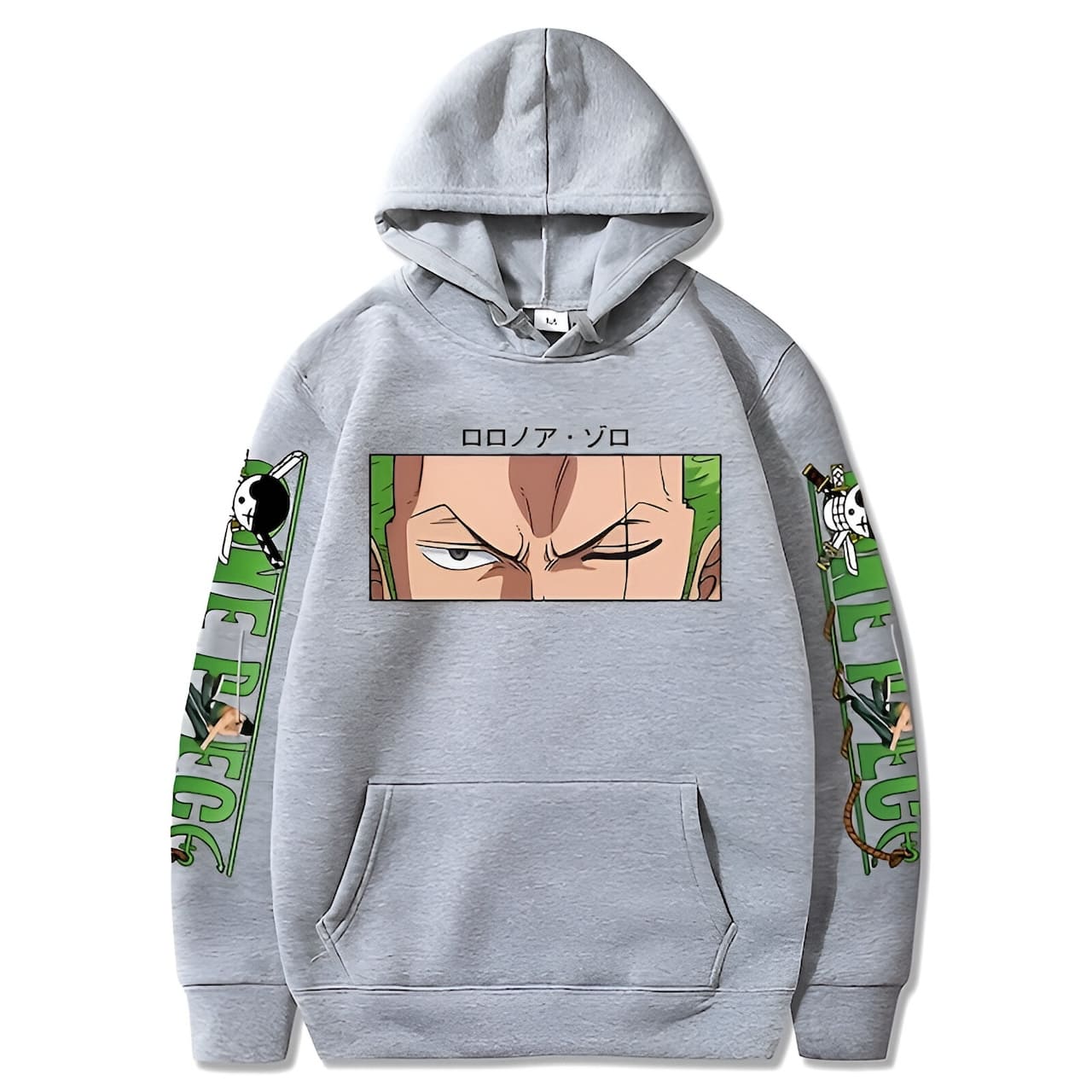 sweatshirt one piece zoro eyes grey