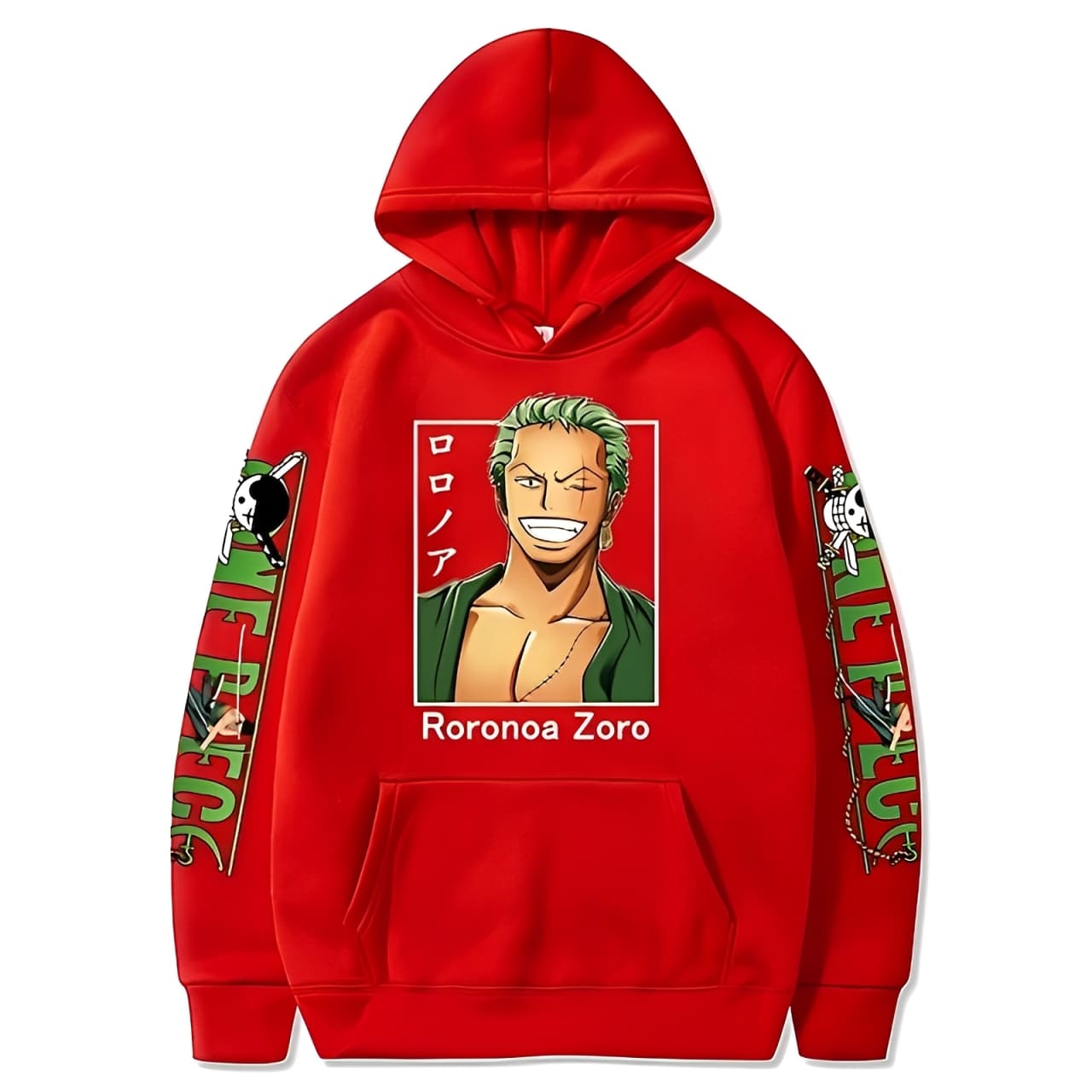 sweatshirt one piece zoro smile red