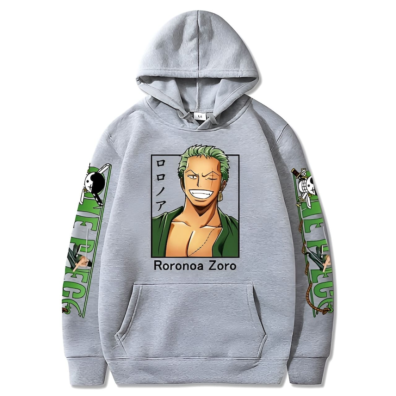 sweatshirt one piece zoro smile grey