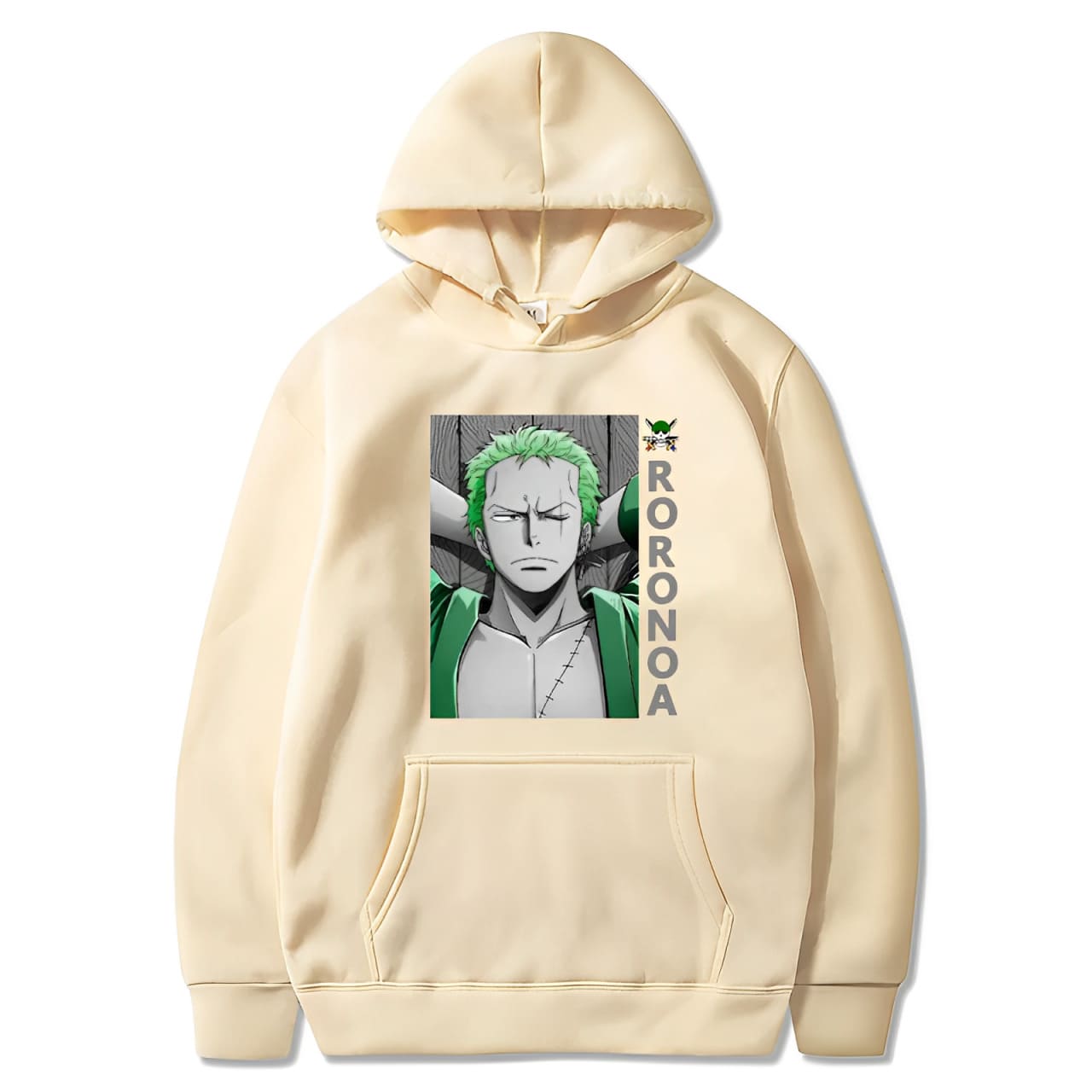 sweatshirt one piece zoro thinker beige