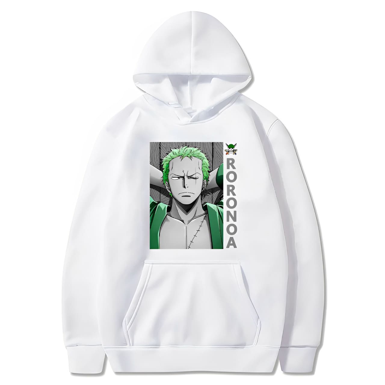 sweatshirt one piece zoro thinker white