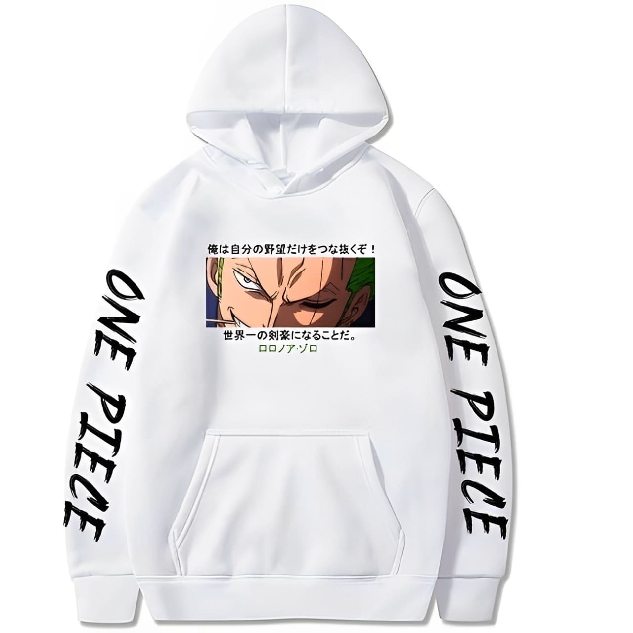 sweatshirt one piece roronoa zoro vision white