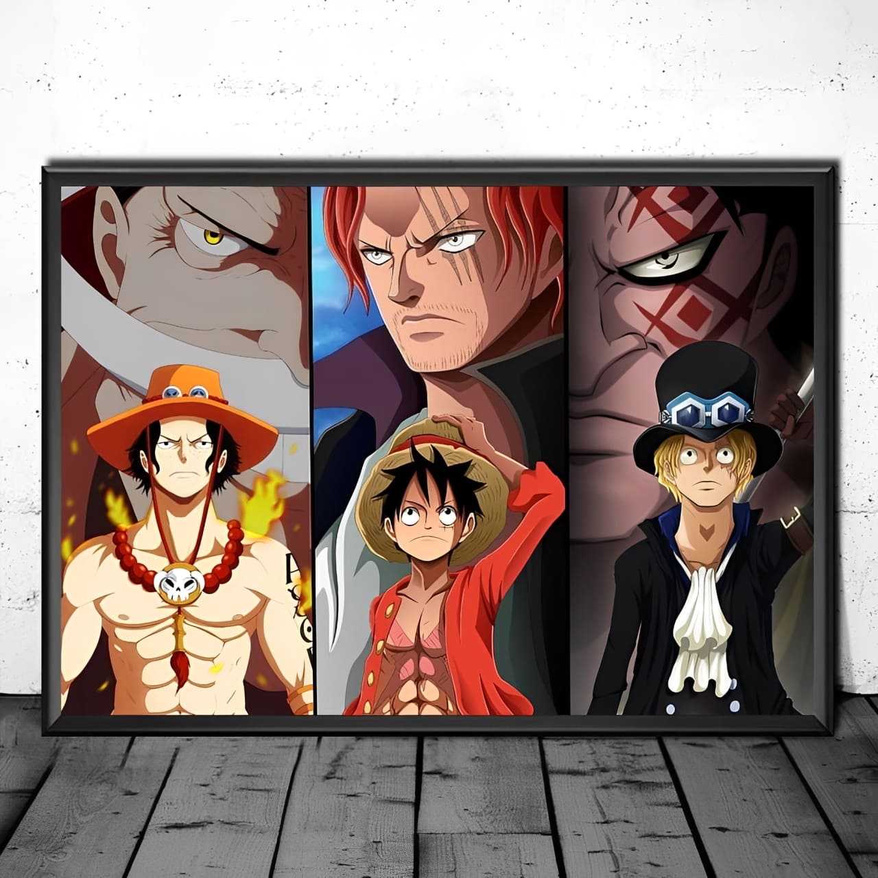tableau toile one piece freres mentors luffy ace sabo 1