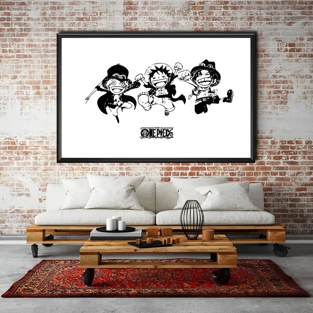 tableau one piece freres luffy ace sabo jump 2