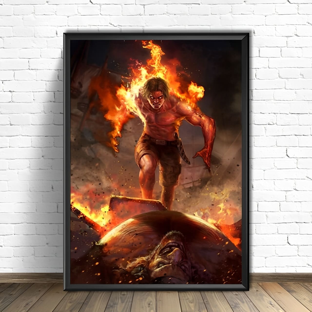 tableau toile one piece portgas ace barbe noire 1