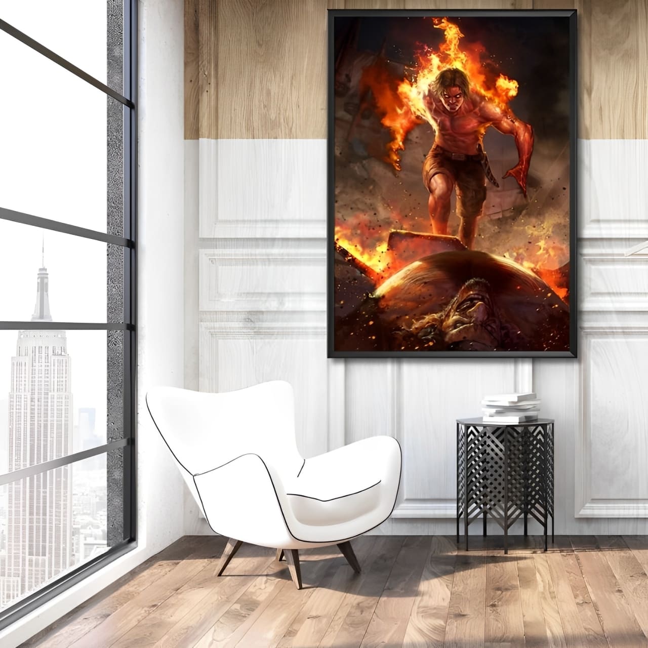 tableau toile one piece portgas ace barbe noire 2