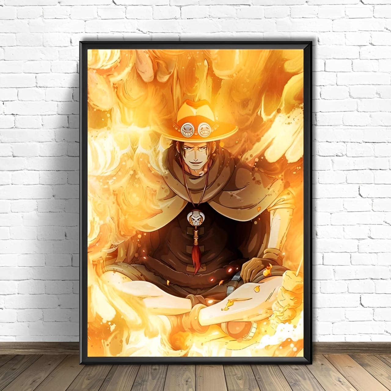 tableau toile one piece portgas ace flamme 1