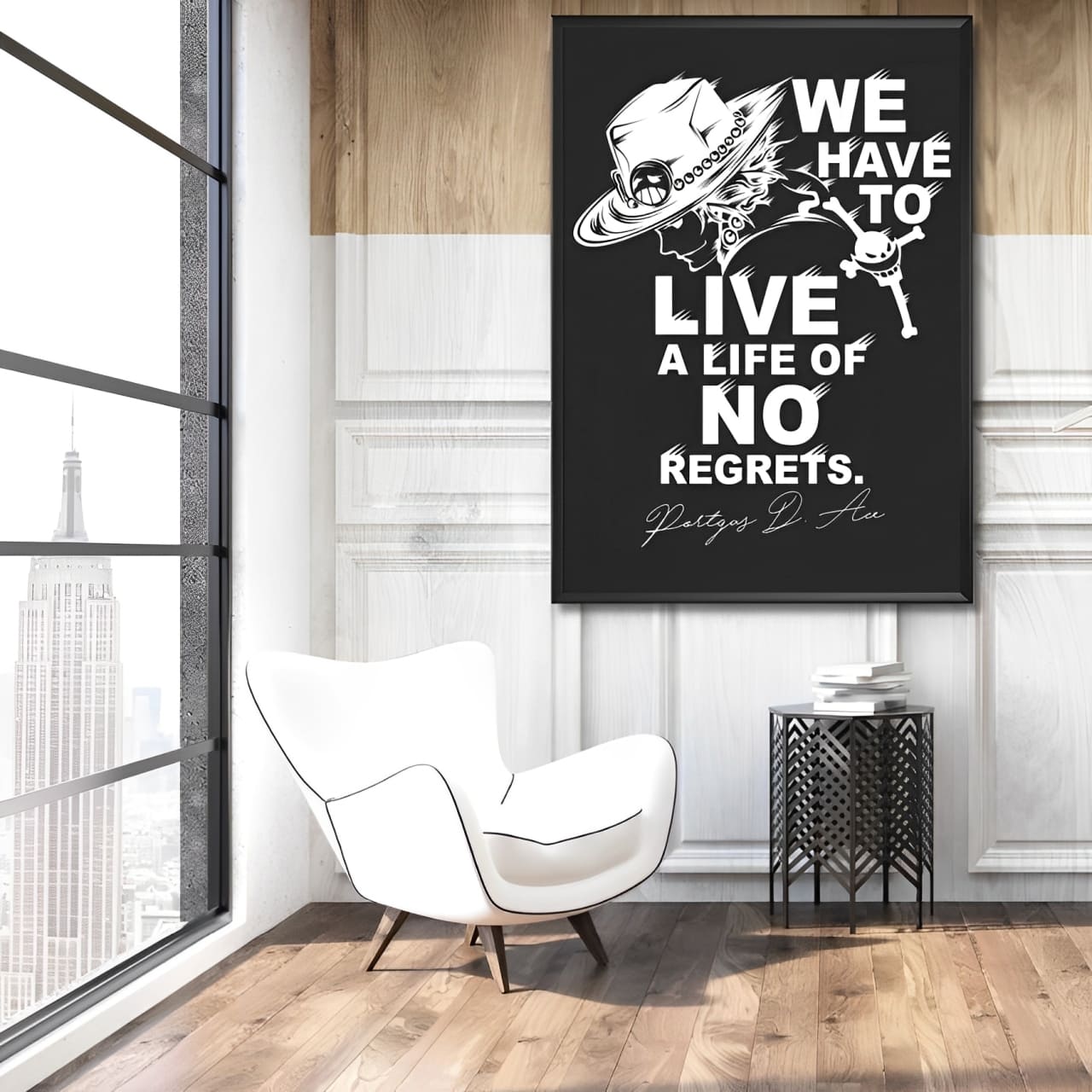 tableau toile one piece portgas ace no regrets 2