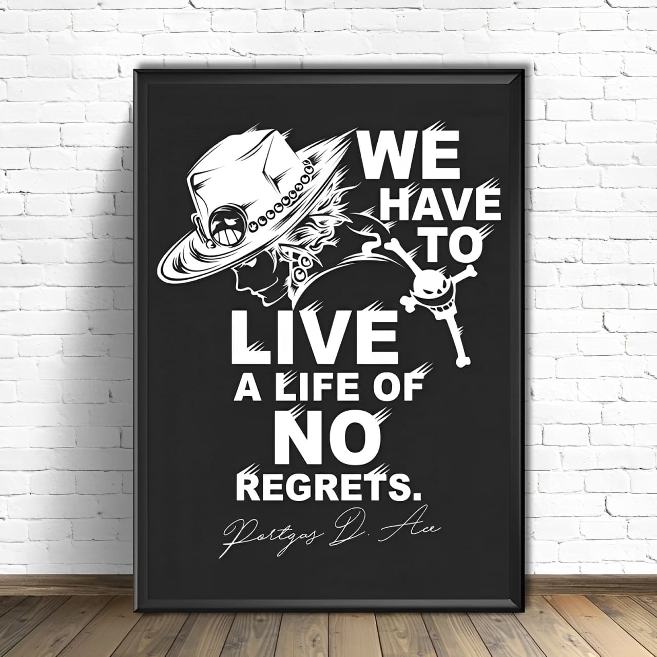 tableau toile one piece portgas ace no regrets 1