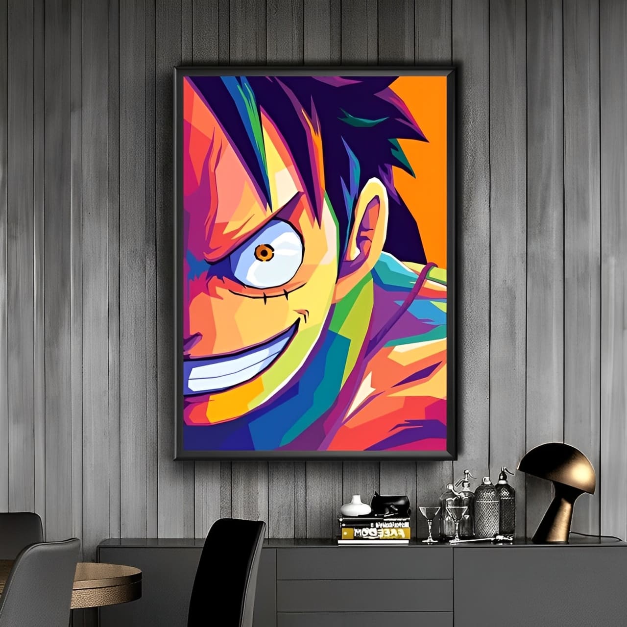 tableau toile one piece colorfull monkey luffy 2