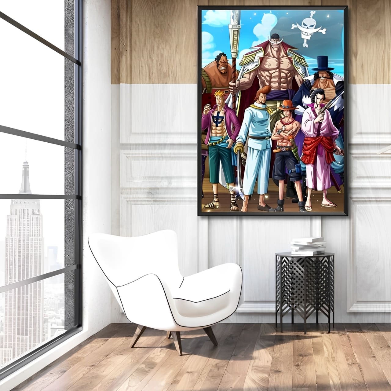 tableau toile one piece equipage barbe blanche 2