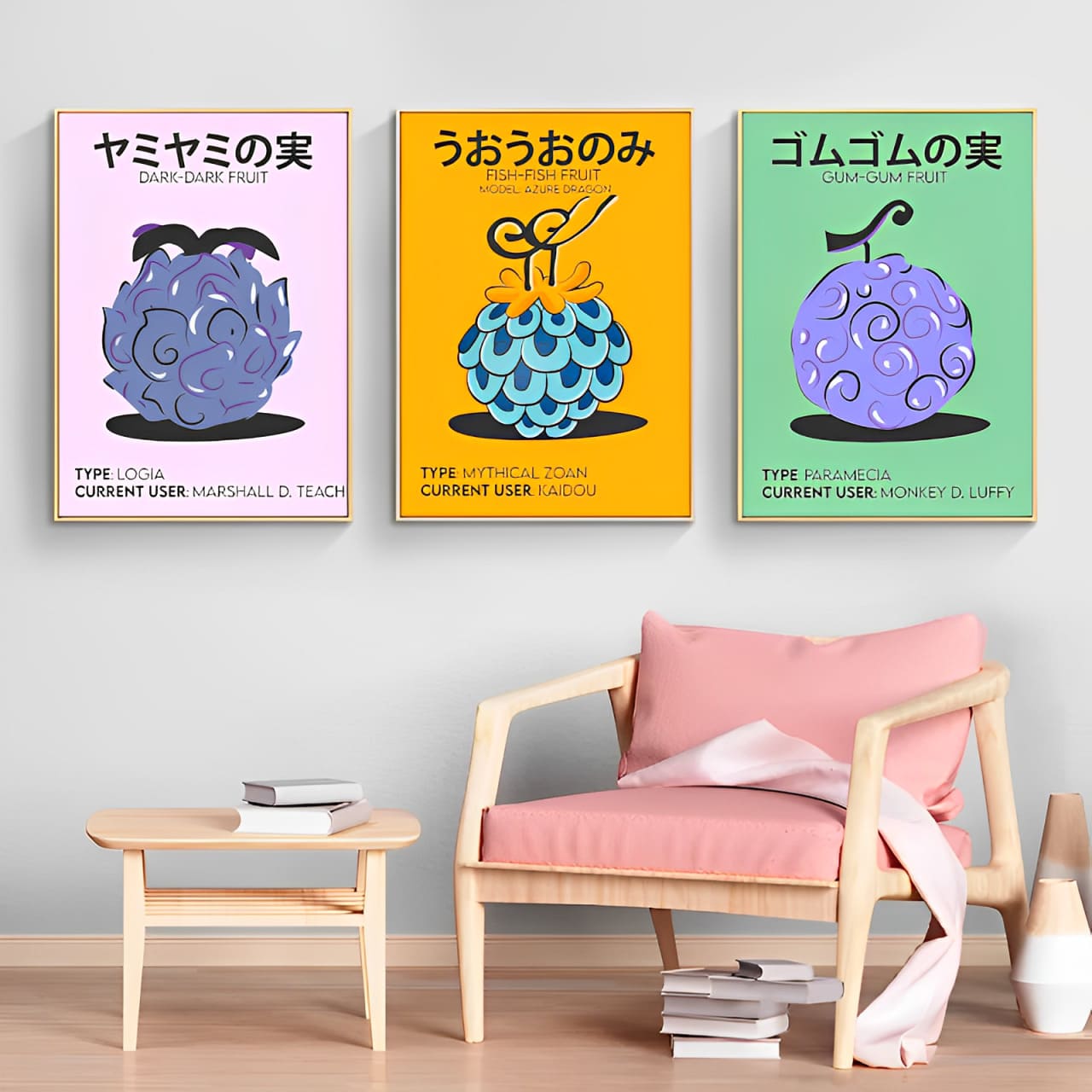 tableau toile one piece fish fish fruit 2
