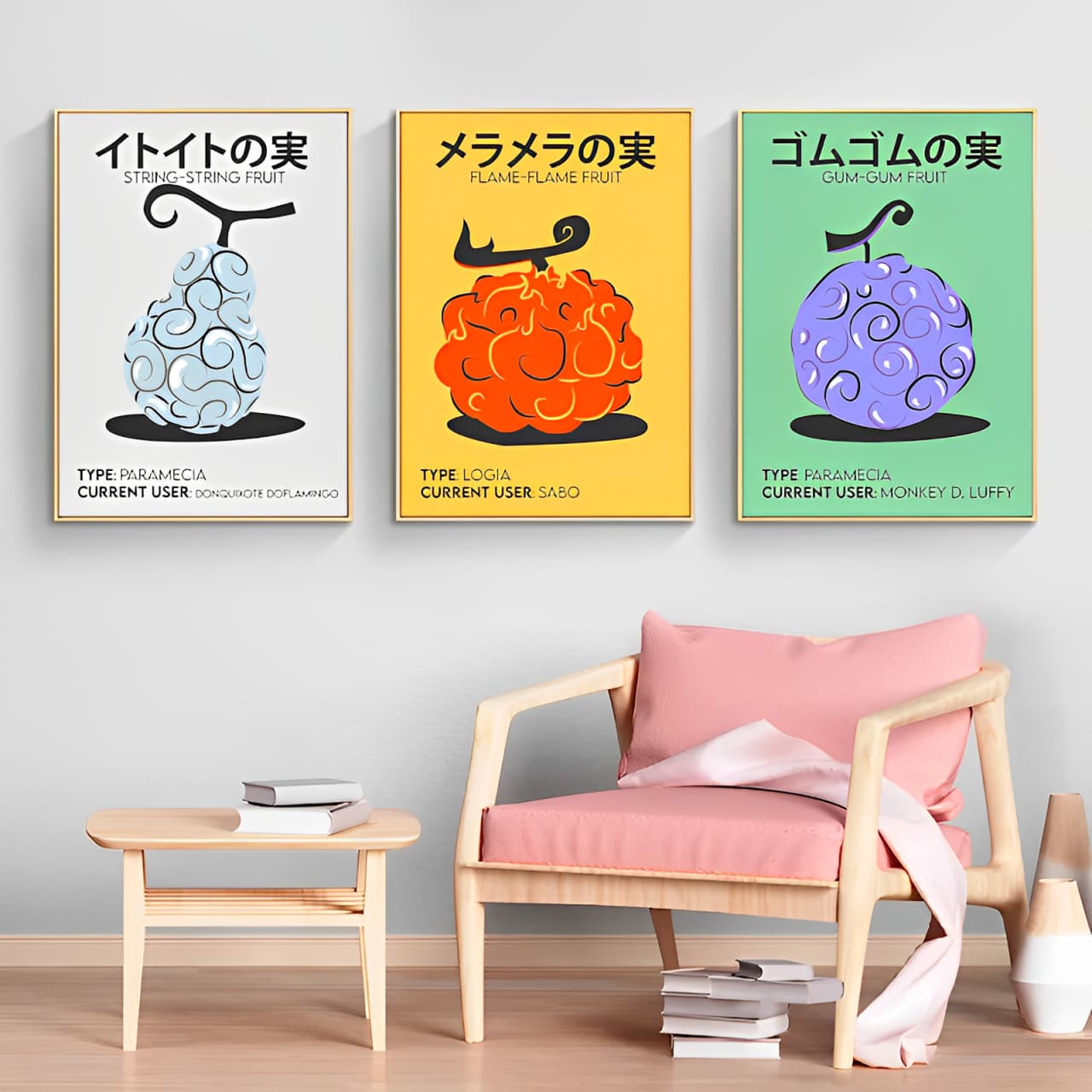tableau toile one piece flame flame fruit 2