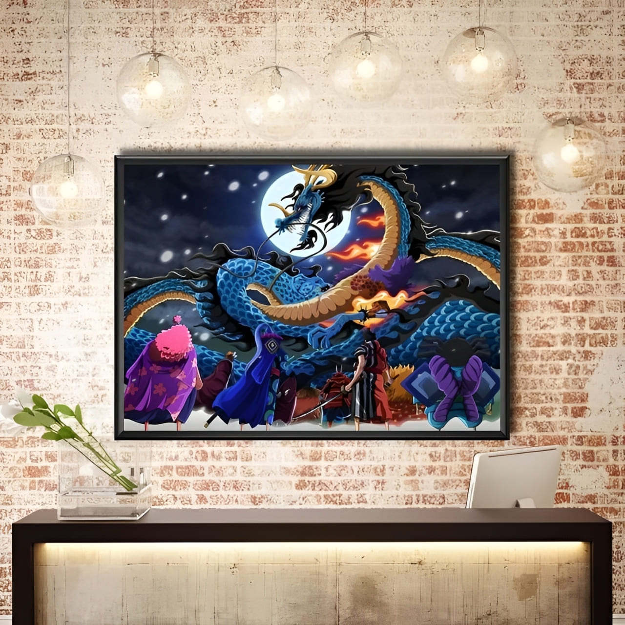 tableau toile one piece kaido fourreaux rouges 2