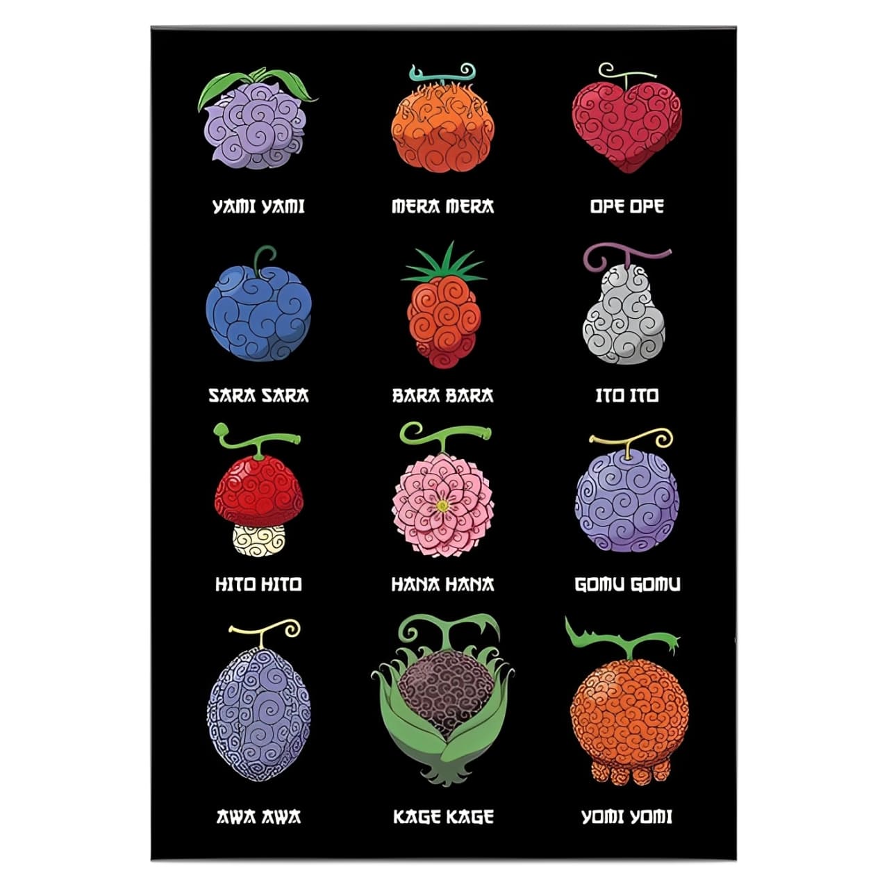 tableau toile one piece fruit demon 3