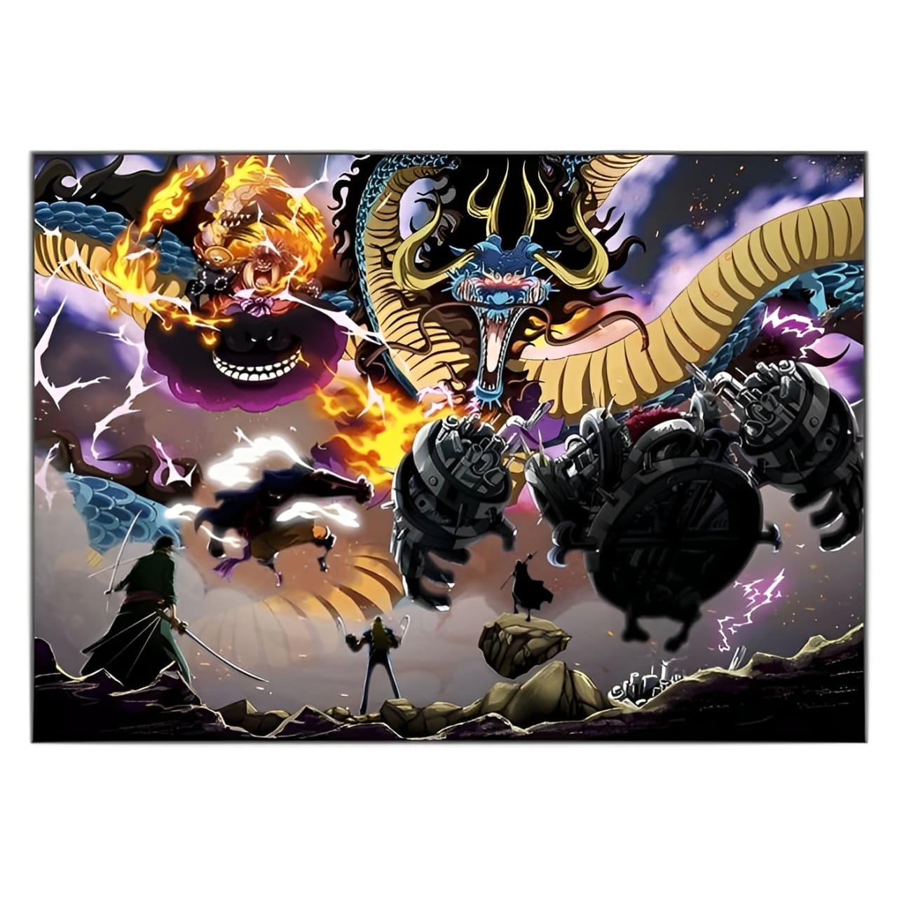 tableau toile one piece onigashima kaido big mom luffy law zoro 3
