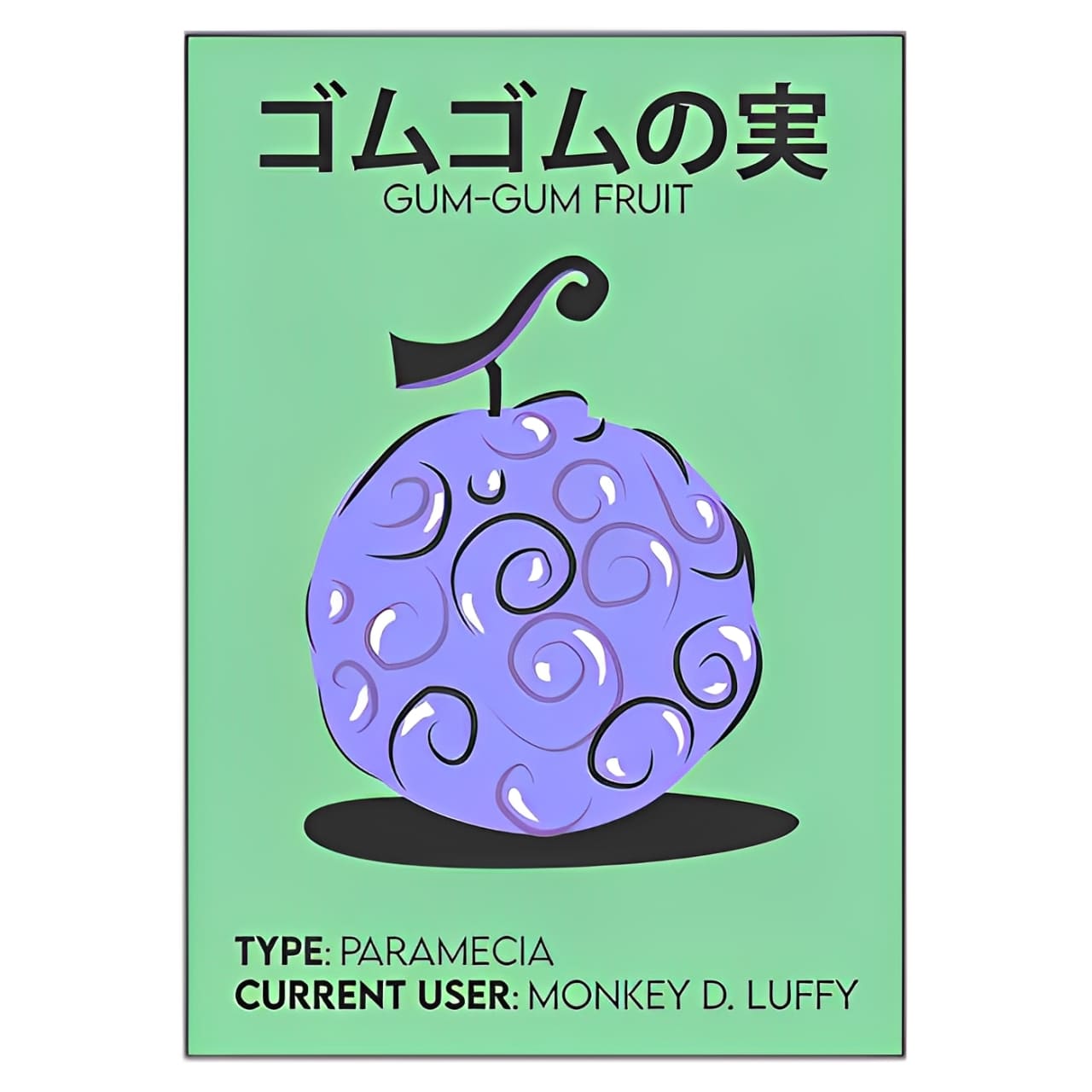 tableau toile one piece gum gum fruit 3