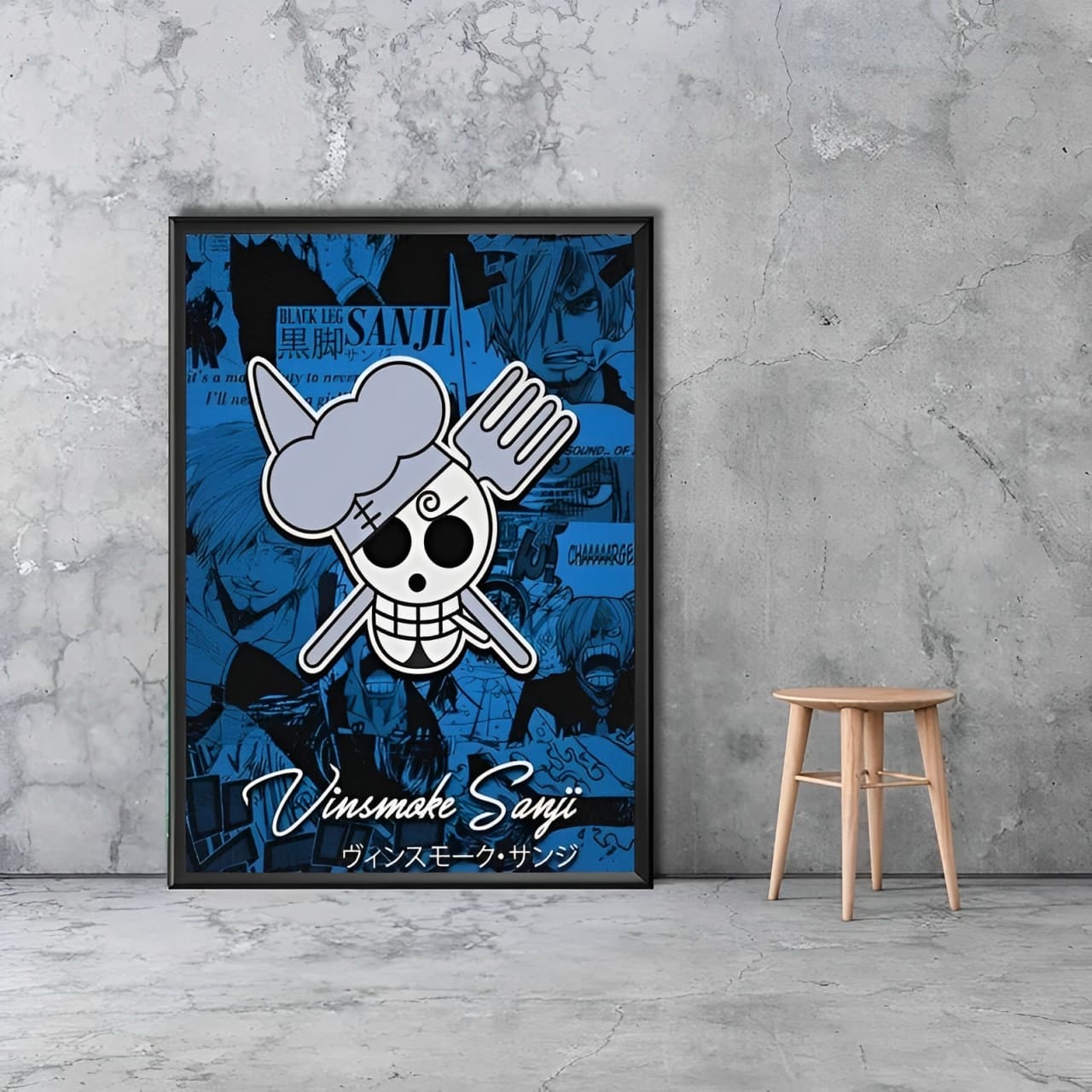 tableau toile one piece jolly roger vinsmoke sanji 2