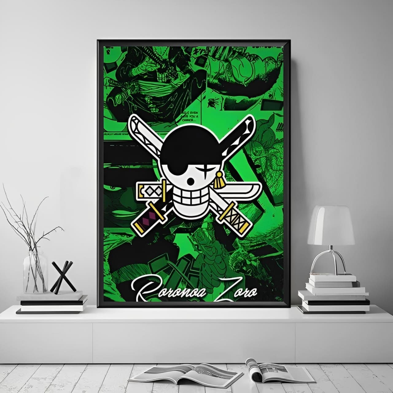 tableau toile one piece jolly roger roronoa zoro 1