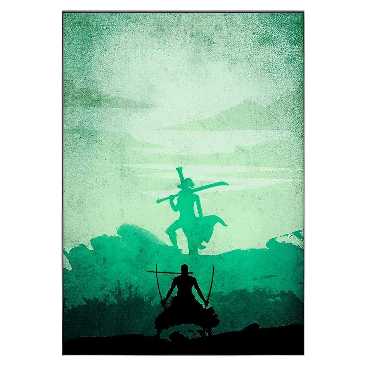 tableau toile one piece landscape roronoa zoro dracule mihawk 3