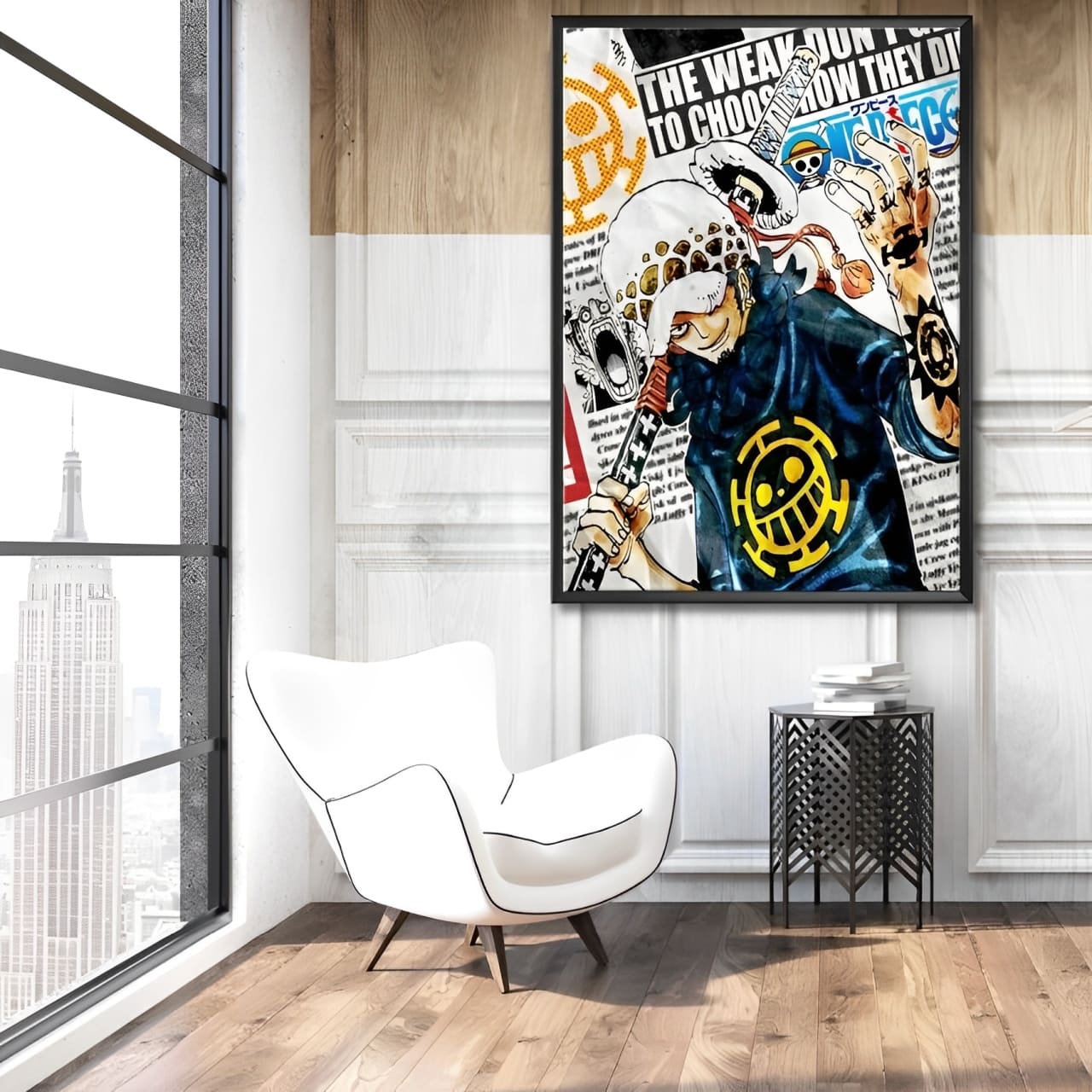 tableau toile one piece traflagar law newspapers 2